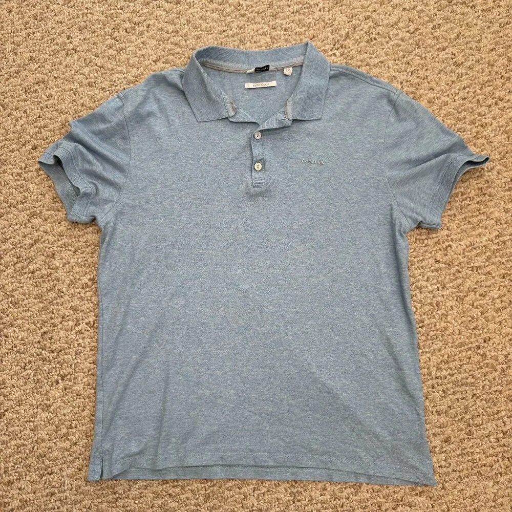 Calvin Klein Polo Shirt Mens Small Short Sleeve Liquid Touch Golf Tennis‎